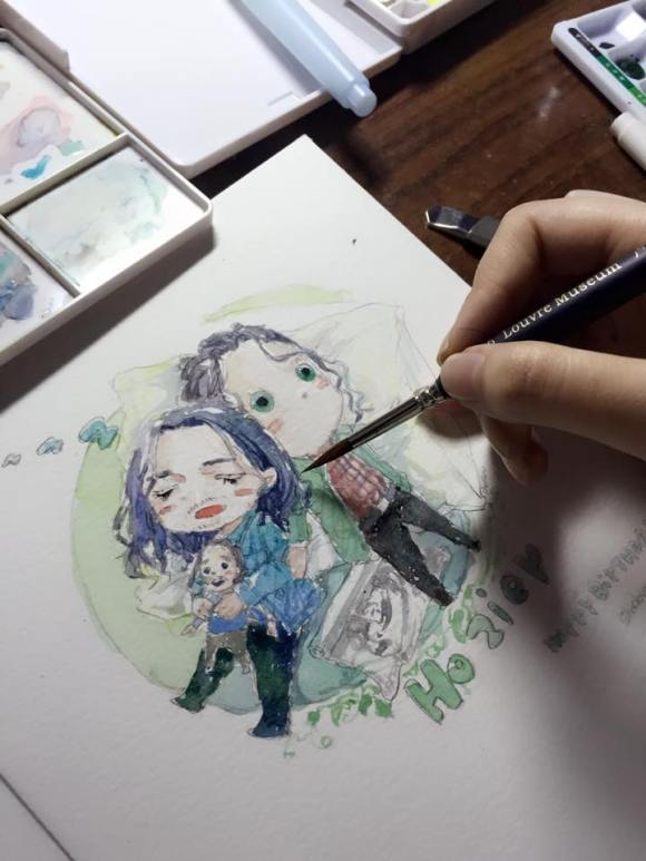 @hozier #hozier #watercolour love u sweetie！唔啊小公主嫁我