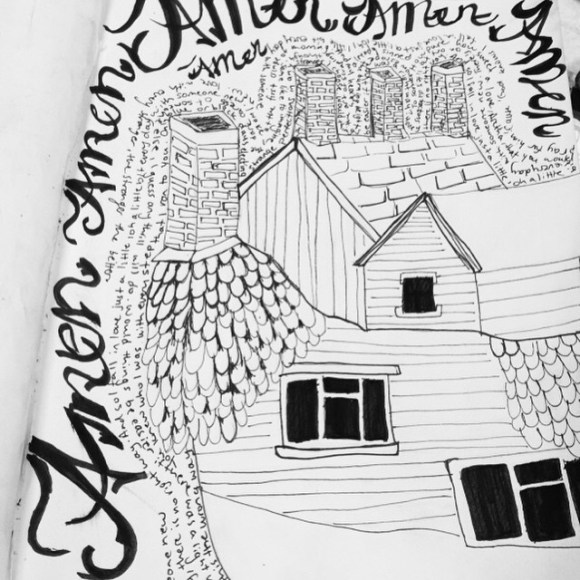 "Fall in love just a little bit everyday with someone new..." || #Amen #Hozier #house #type #font #sketchbook #journal #quickie #someonenew 