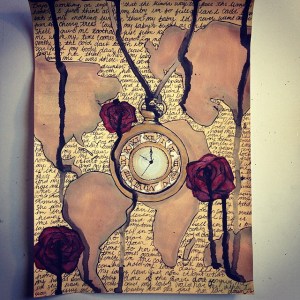 When my time comes around lay me gently in the cold dark earth... #hozier #worksong #time #death #travel #world #places #ill #go #art #ink #watercolor #roses 