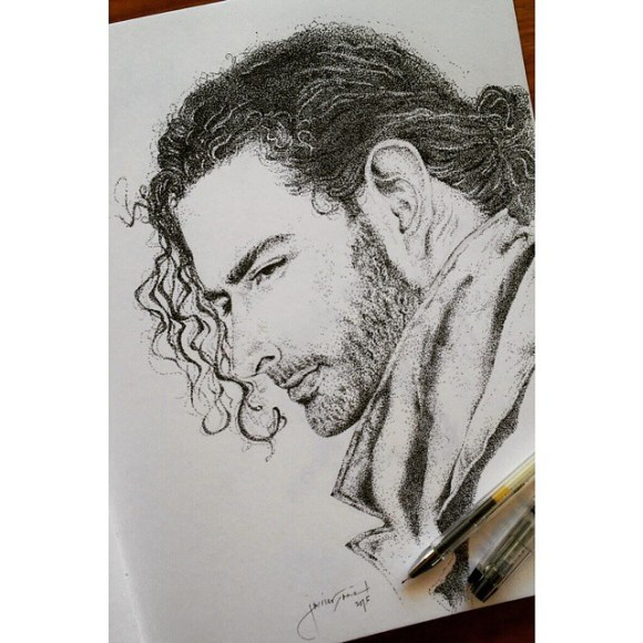 its finally done! #hozier in pointilism style. #art #portrait #fromeden #takemetochurc
