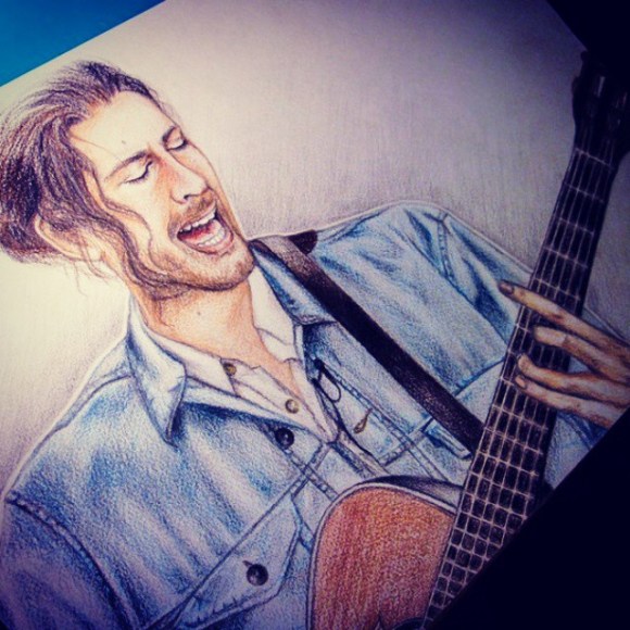 Наконец-то закончила! Очень долго рисовалось. Формат А3. #fanart #hozier   TRANSLATION: Finally finished ! A very long time to draw. A3 . #fanart #hozier 