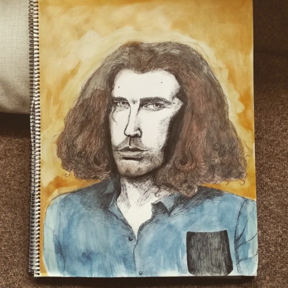 In watercolour, inspired by his album cover. #hozier #drawing #art #sketch #detail #linework #biro #pen #pensketch #unipin #fineliner #watercolour