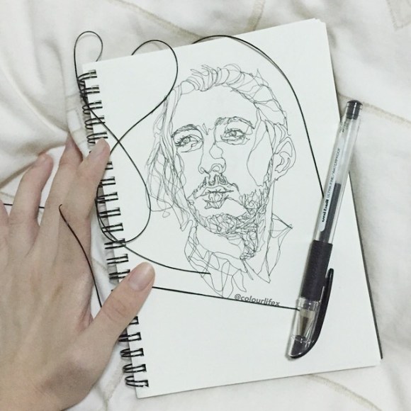 I did a sketch of @hozier :) this isn't really a contour drawing but it's a continuos line drawing ( I didn't lift up my pen after I start the drawing ) first time doing this kind of drawing, don't judge emoji I'm not sure if he'll see this but, tag him maybe?emojiemoji🏻 ( @hozier ) { #hozier #contourdrawing #takemetochurch #sketch #drawing #continuosdrawing #art #artist #doodle #aesthetic #tumblr }