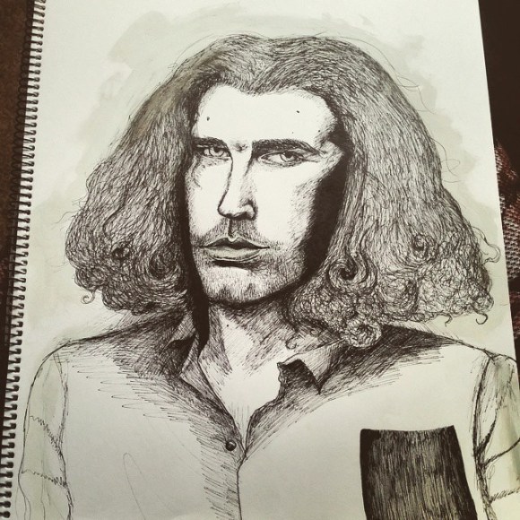 Here he is in black and white. Made so many mistakes >.< not entirely happy but ahwell, I'll put it up anyway #hozier #drawing #art #sketch #detail #linework #unipin #fineliner #WIP
