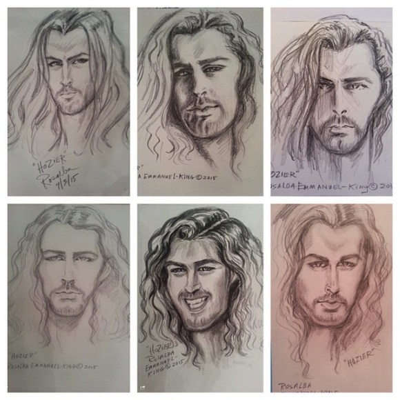 Our very talented member and artist Rosalba shares her amazing sketches of Hozier done in Prisma pencil-talent abounds here at Hozier 24/7 @rosemanuelking #Hozier