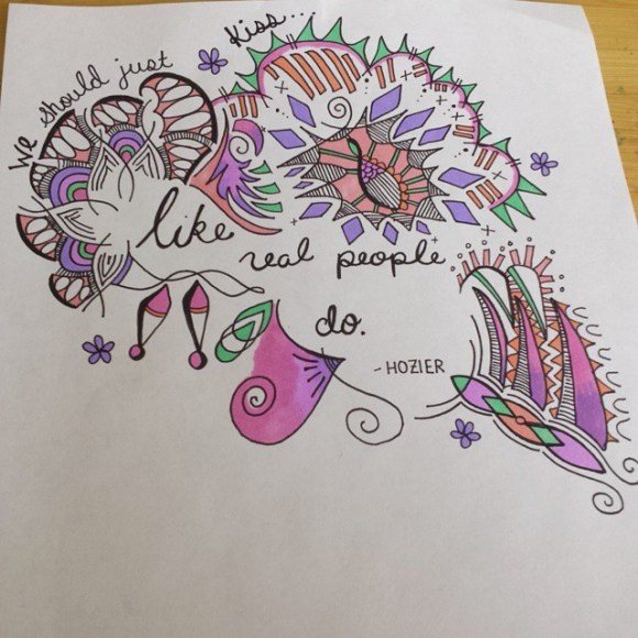 April 13, 2015 Lyrics Doodles "Like Real People Do"- Hozier #doodle #doodles #doodler #doodlesofinstagram #art #artoftheday #drawing #draw #markers #colors #colorful #music #lyrics #hozier