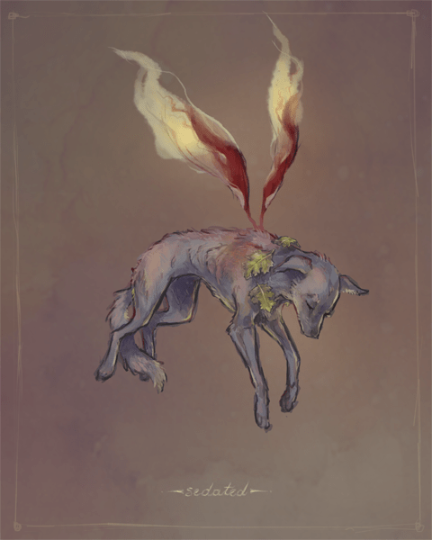 still not *quite* satisfied by this so i’ll mess with it more i’m sure. a while back i decided i wanted to do a series of quick paintings of dogs based on hozier songs, but i couldn’t nail down a style. this is close to what i was wanting, so i’ll try some more next–in a week and in the woods somewhere and arsonist’s lullaby are all vying for my attention and i have a cute/funny idea for someone new :/ the symbolism in this is not particularly subtle but it’s not particularly subtle in the song either