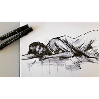 cynthiagliwa Innocence died screaming, honey, ask me, I would know. I slithered here from Eden just to sit outside your door. #hozier #fromeden #lyrics #demsteader #prismacolor #markers #sketch 