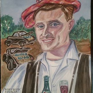 #RoryDoyle Bootlegging Cherry Wine  Sweet Rory has the biggest eyes. Watercolor painting by Rosalba Emmanuel-King  Hope you like it. Thanks for your beautiful music & inspiration
