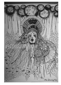 The blood is rare and sweet as cherry wine 🍷A drawing of mine inspired by the song, Cherry Wine. 